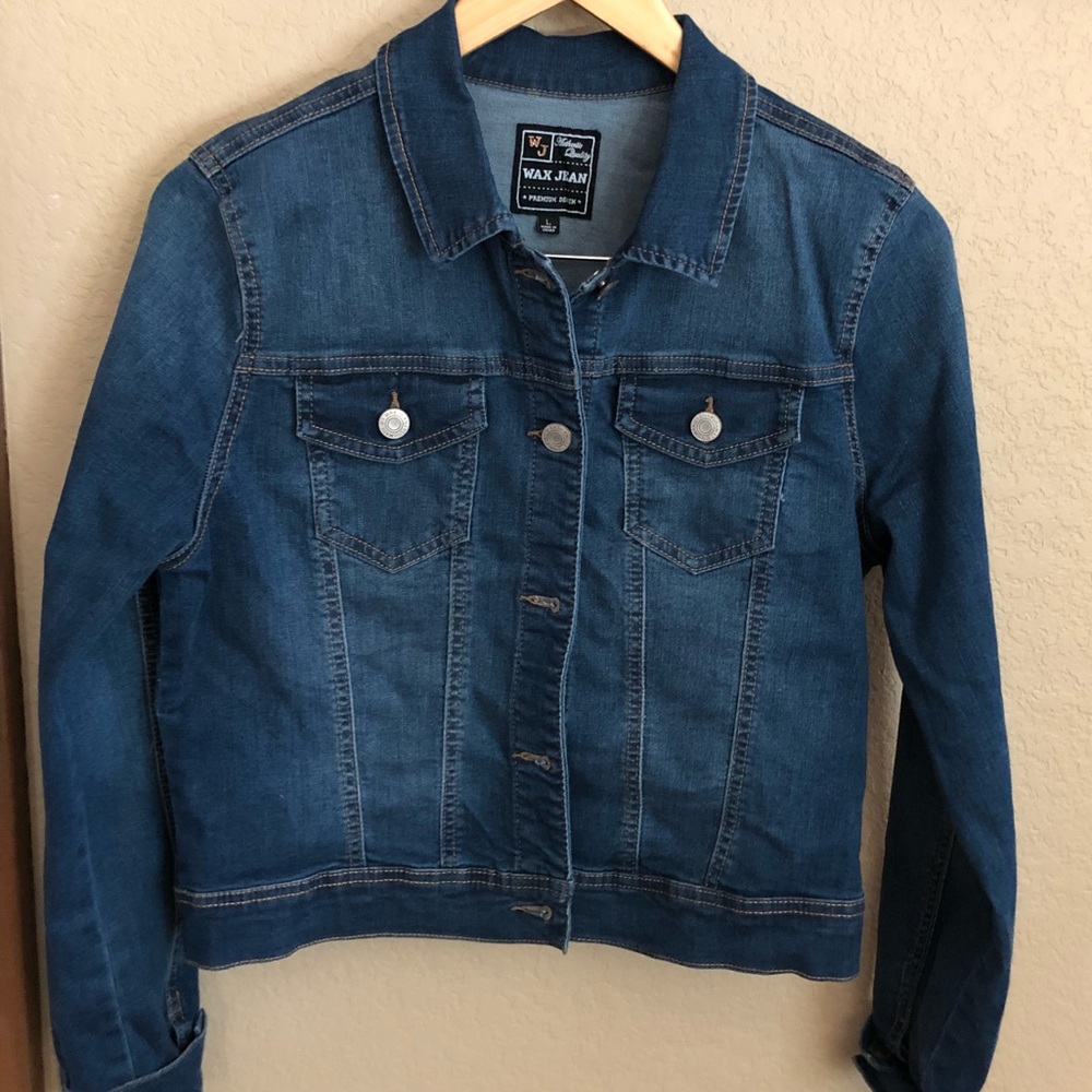 Ladies WAX JEAN Cropped Denim Jacket
